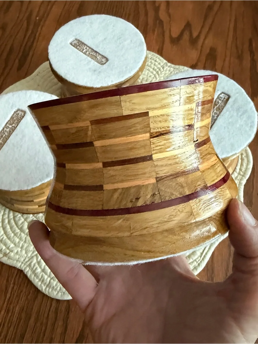 Handcrafted Wooden segmented bowls - Set of 4